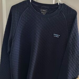 LT LL Bean Navy Blue Quilted Sweatshirt